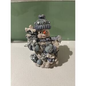 Snowman Figurine Winter Christmas Holidays Decor Cute - Vintage 1990s